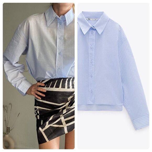 Zara Tops - Zara oversized poplin shirt medium